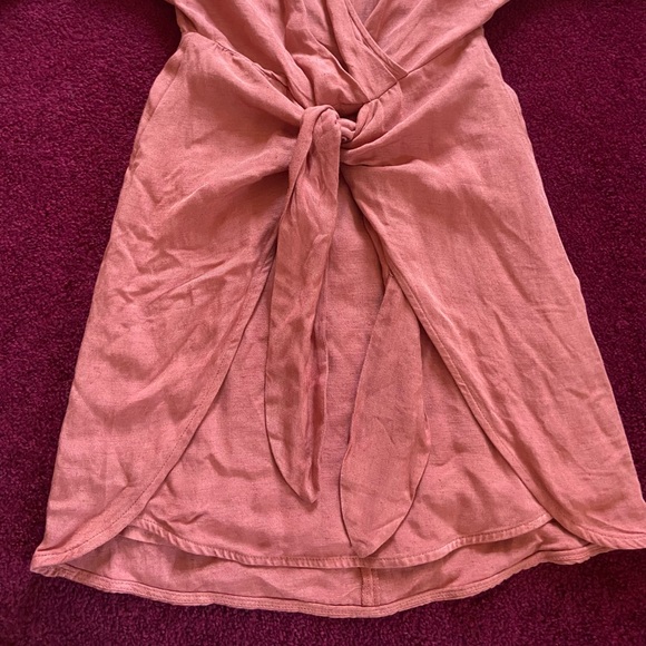 NWT Anthropologie Size 00 Pink Rose Long-Sleeve Wrap Dress - Picture 3 of 6